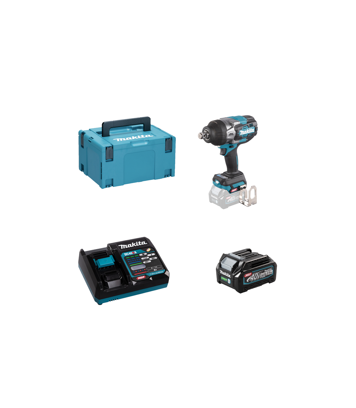 Boulonneuse à chocs 3/4" 40V 1800 Nm TW001GZ01 + 1 batterie 40V 2,5 Ah + chargeur rapide DC40RA MAKITA