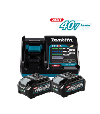 Pack XGT 40V 2 batteries BL4040 4 Ah + Chargeur rapide DC40RA MAKITA