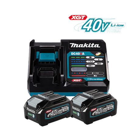 Pack XGT 40V 2 batteries BL4040 4 Ah + Chargeur rapide DC40RA MAKITA