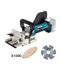 Lamelleuse 18V DPJ180Z + Lame carbure Ø100 mm + 1000 lamelles bois N°20 56x23mm MAKITA
