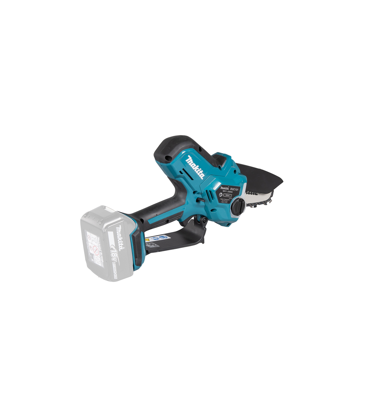 Tronçonneuse d'élagage 18V 10 cm DUC101Z + 2 batteries BL1830B 18V 3 Ah + chargeur rapide DC18RC MAKITA