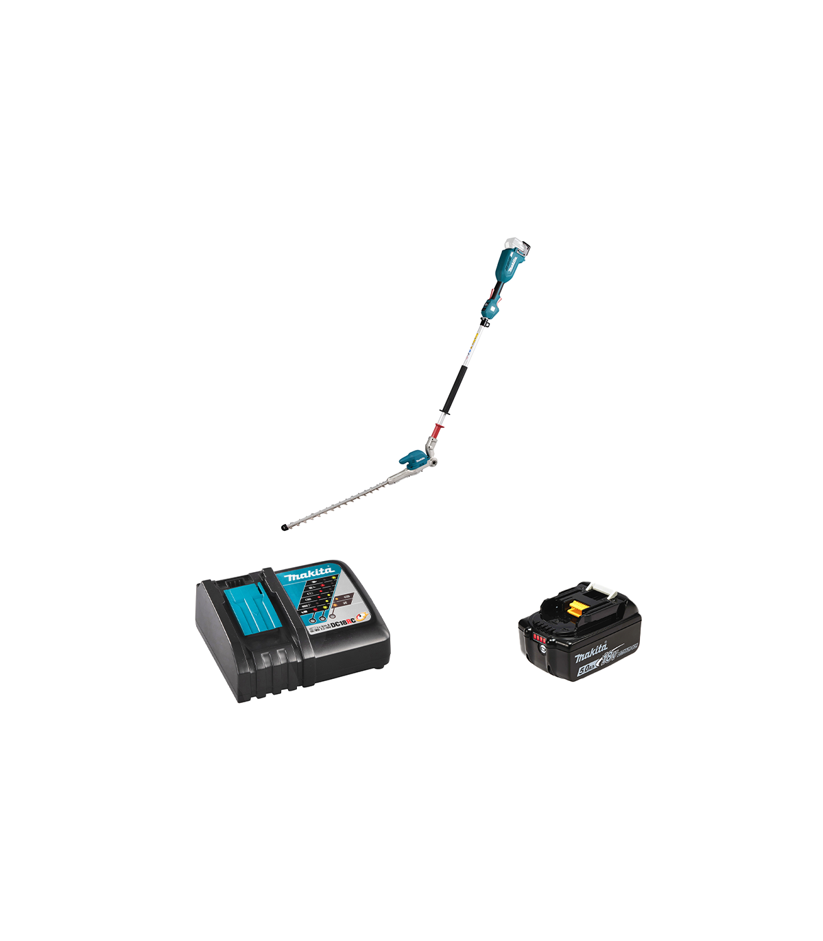 Taille-haie à perche 18V 50cm DUN500WZ MAKITA + 1 batterie BL1850B 18V 5 Ah + chargeur rapide DC18RC