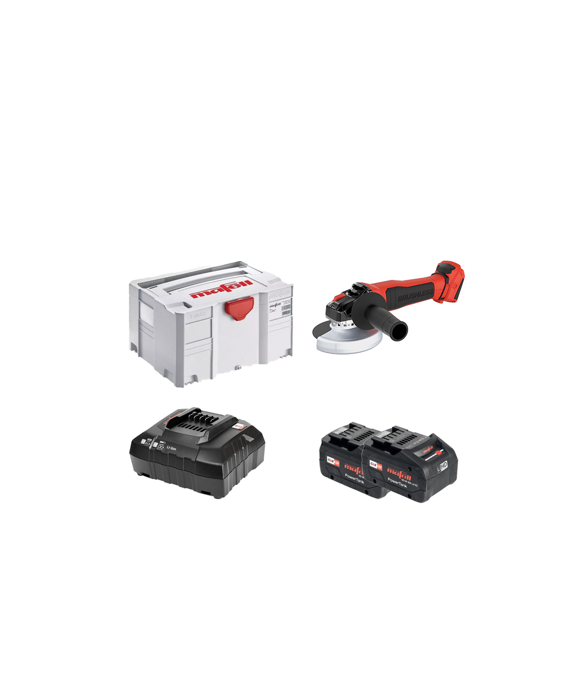 Meuleuse d'angle 18V WS 125-18 + 2 Batteries 18V 5.5 Ah + 1 chargeur rapide APS M MAFELL