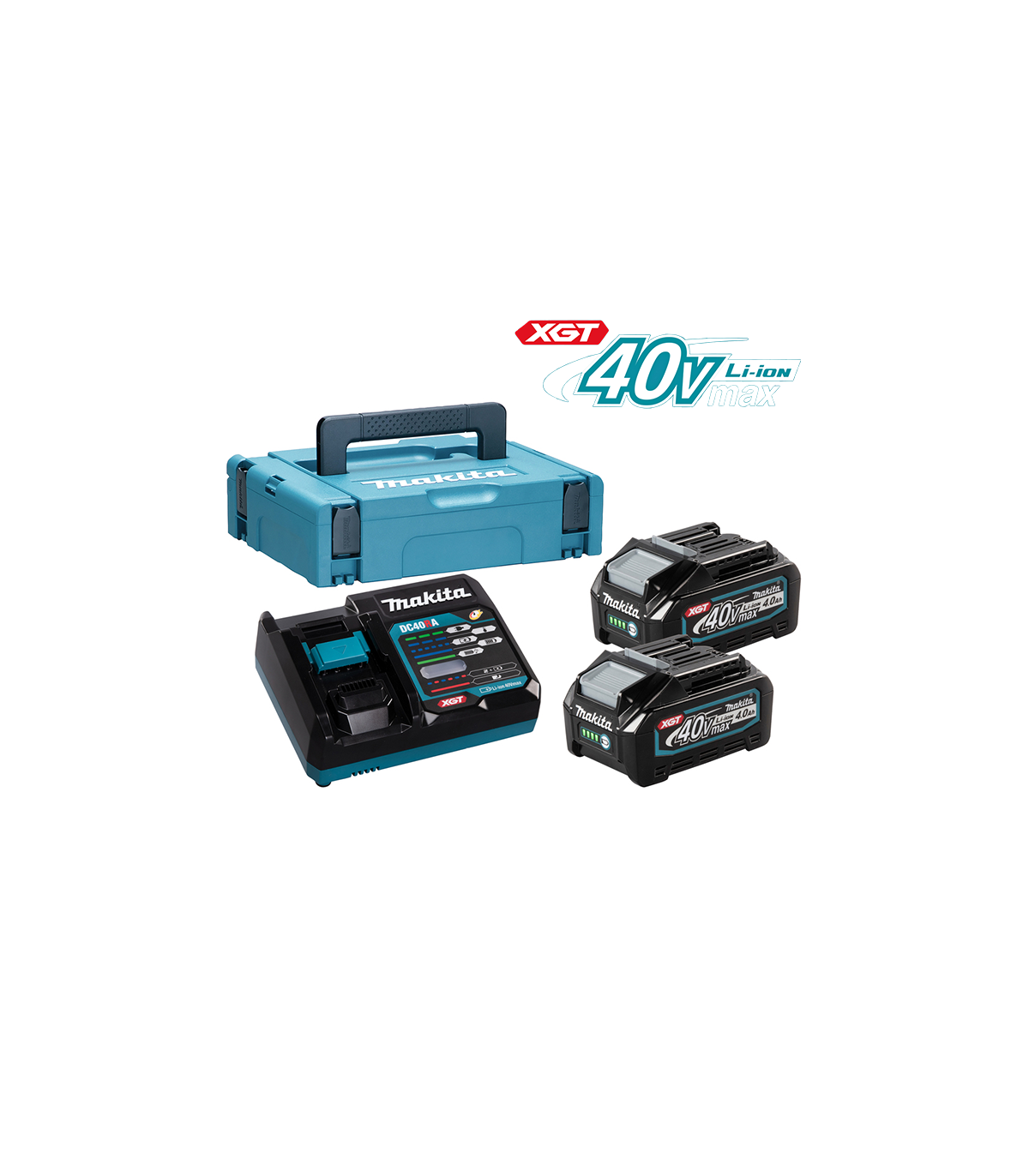 Pack XGT 40V 2 batteries BL4040 4 Ah + Chargeur rapide DC40RA en coffret MAKITA