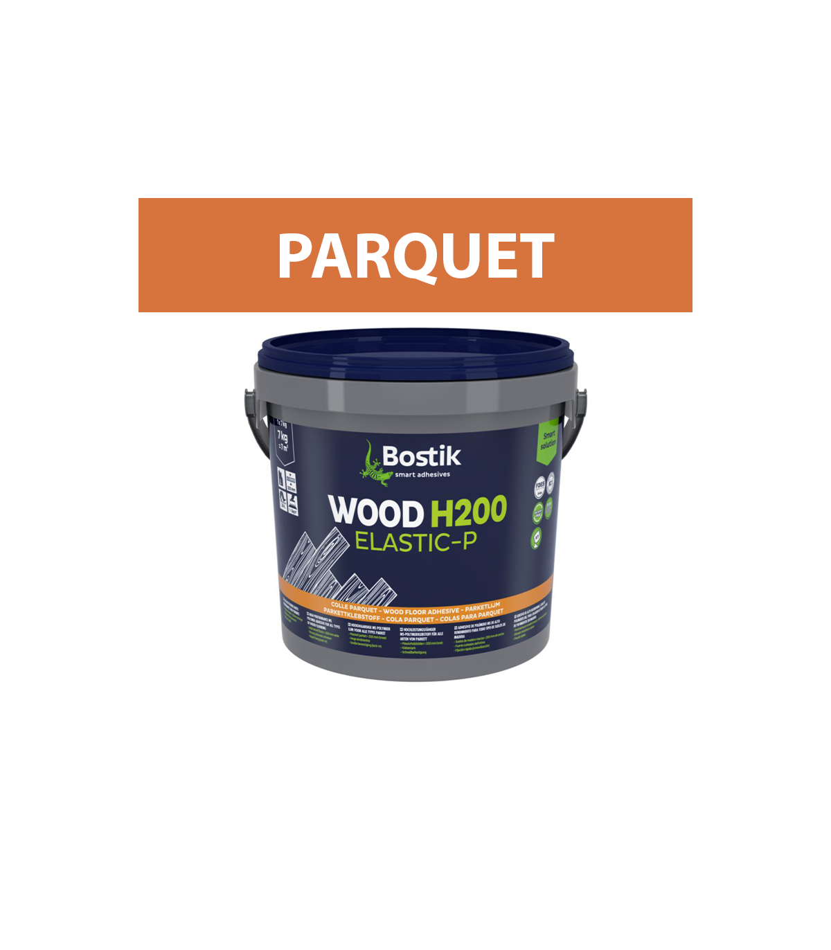 Colle pour parquet massif "WOOD H200 ELASTIC-P" 7kg BOSTIK
