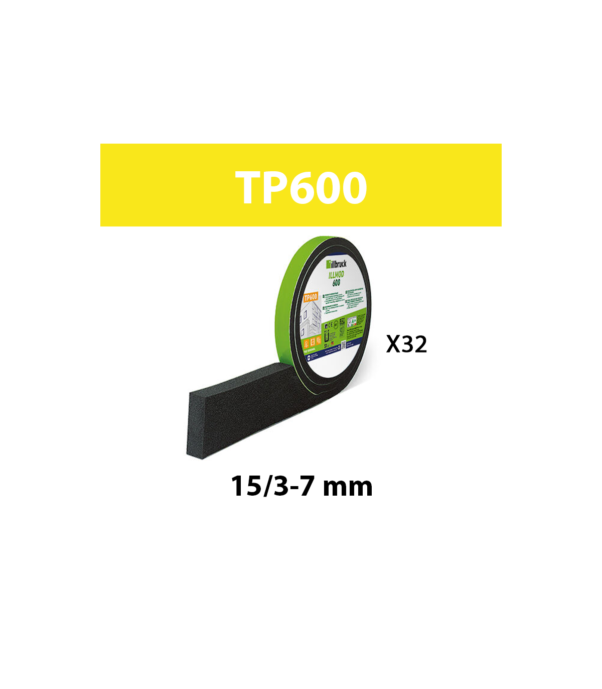 Lot de 32 Bandes d'étanchéité "TP600" 15/3-7 rouleau 8m ILLBRUCK