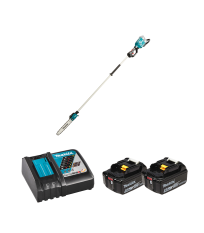 Tronçonneuse d'élagage sur perche 2x18V 30cm + 2 batteries BL1850B 18V 5 Ah + chargeur rapide DC18RC MAKITA