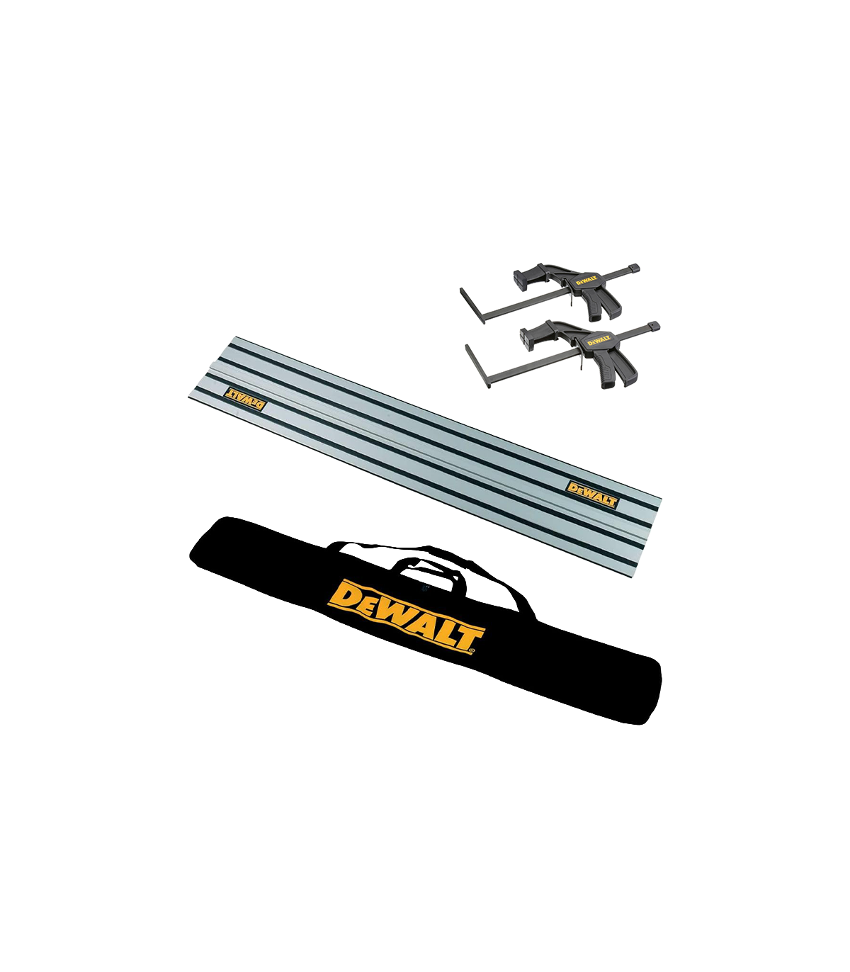 Pack Rail de guidage 1M + Paire de serre-joints + Sac DEWALT