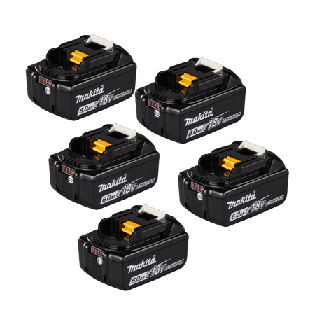 Pack de 5 batteries 18V BL1860B 6 Ah MAKITA