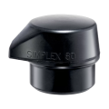 Embout SIMPLEX Caoutchouc chargé moyen noir avec pied intégré Ø60mm HALDER