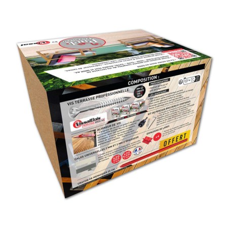 Pack terrasse complet 15m² 600 vis Inox A2 5x60mm VISSAL