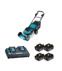 Tondeuse 2 x 18V auto-tractée 53cm DLM536Z + 4 batteries BL1850B + chargeur double DC18RD MAKITA