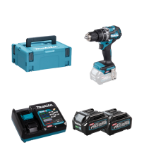 Perceuse-visseuse à percussion 40V 70Nm HP002GZ01 + 2 batteries 40V 2,5 Ah + chargeur rapide DC40RA MAKITA