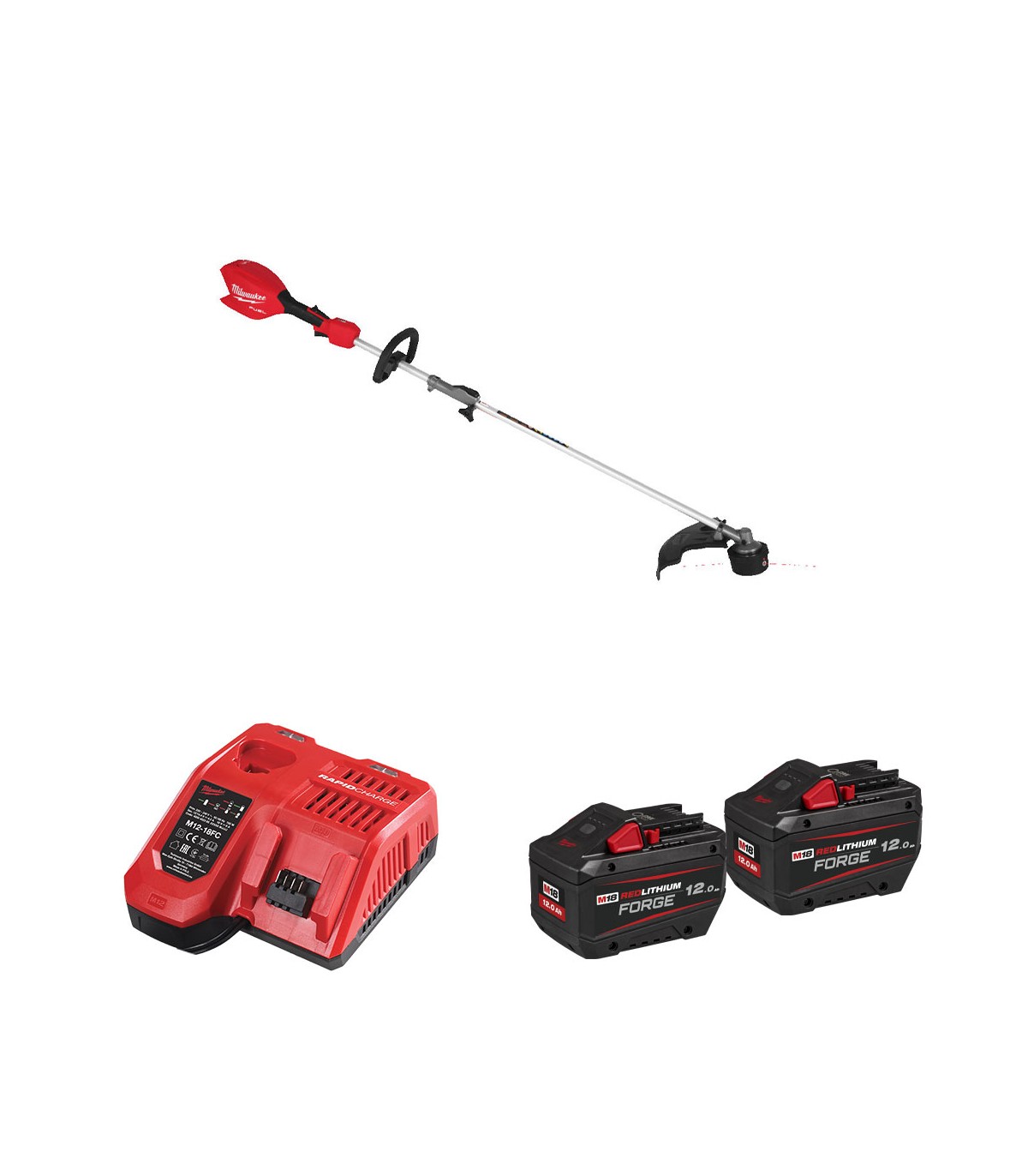 Kit combi coupe-bordure 18V M18 FOPHLTKIT2-0 + 2 batteries FB 12 Ah + chargeur M12-18FC MILWAUKEE