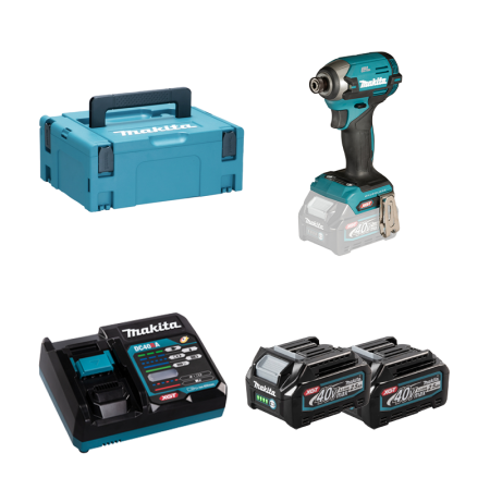 Visseuse à chocs 40V 210Nm TD003GZ01 + 2 batteries 40V 2,5 Ah + chargeur rapide DC40RA MAKITA