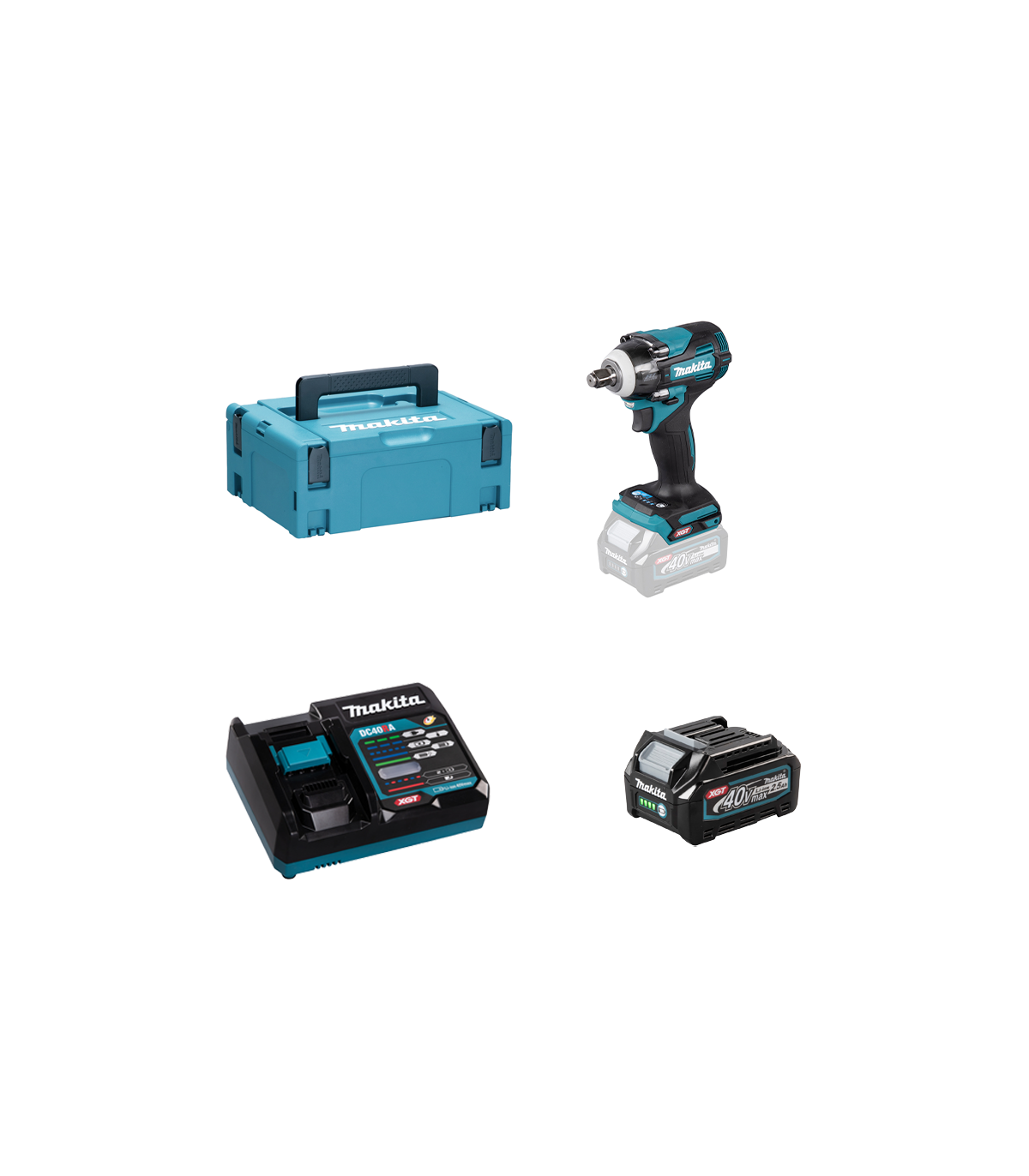 Boulonneuse 1/2" 40V 350 Nm TW004GZ01 + 1 batterie 40V 2,5 Ah + chargeur rapide DC40RA MAKITA