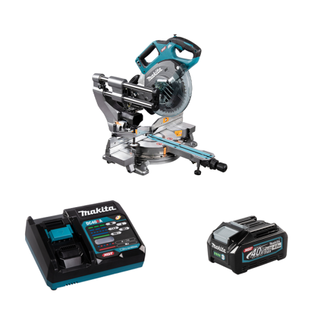 Scie à onglet radiale 40V Ø216mm LS002GZ01 + 1 batterie 40V 4 Ah + chargeur rapide DC40RA MAKITA