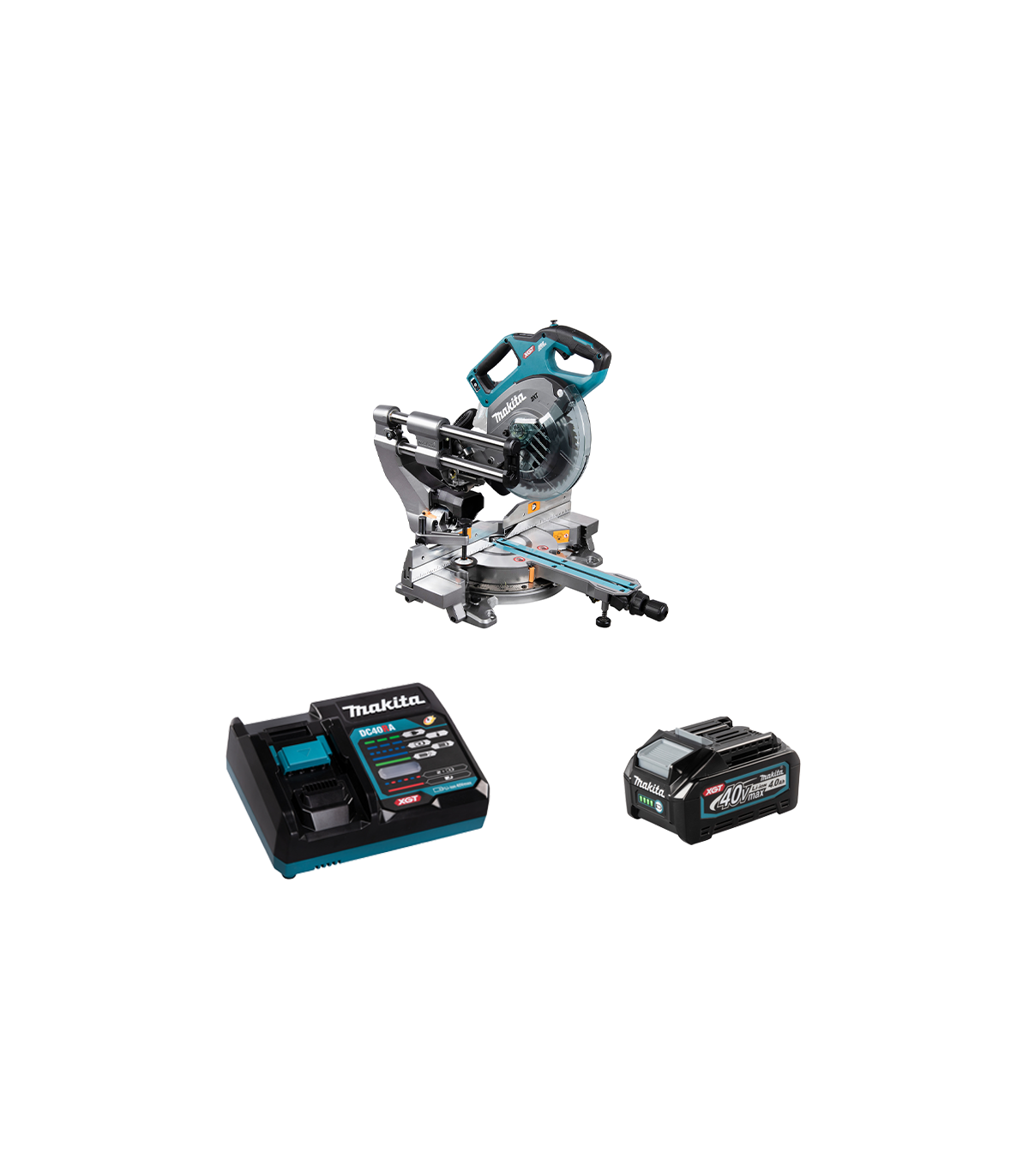 Scie à onglet radiale 40V Ø216mm LS002GZ01 + 1 batterie 40V 4 Ah + chargeur rapide DC40RA MAKITA