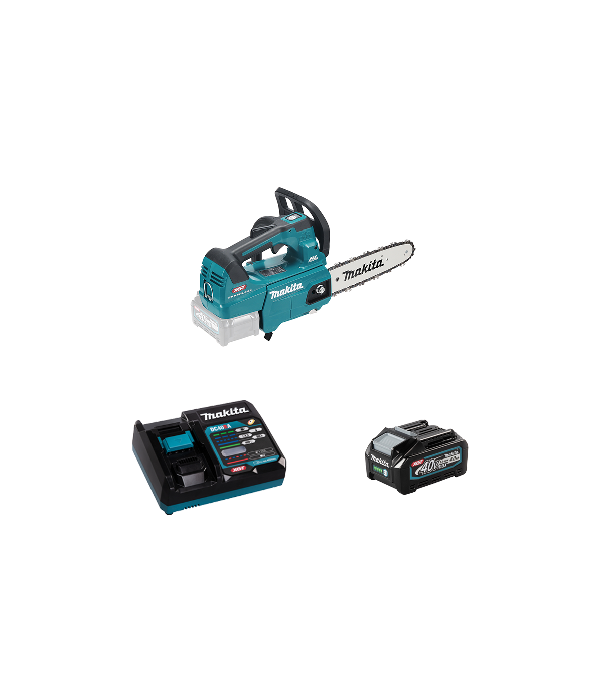 Tronçonneuse d'élagage 40V 25cm UC002GZ01 + 1 batterie 40V 4 Ah + chargeur rapide DC40RA MAKITA