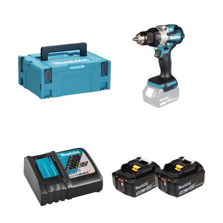 Perceuse-visseuse 18V DDF489ZJ + 2 batteries BL1850B 18V 5 Ah + 1 chargeur DC18RC MAKITA