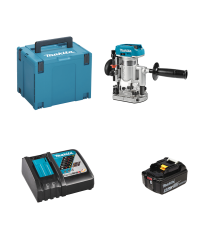 Défonceuse-affleureuse 18V DRT50ZJX3 + 1 batterie BL1850B 18V 5 Ah + 1 chargeur rapide DC18RC MAKITA
