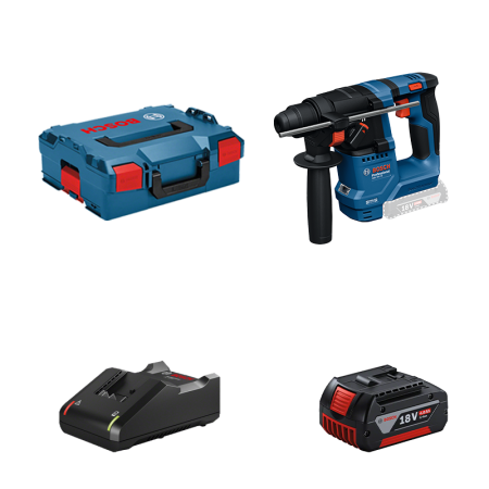 Perforateur SDS Plus GBH 18V-18 + 1 batterie GBA 18V 4 Ah + 1 chargeur GAL 18V-40 BOSCH