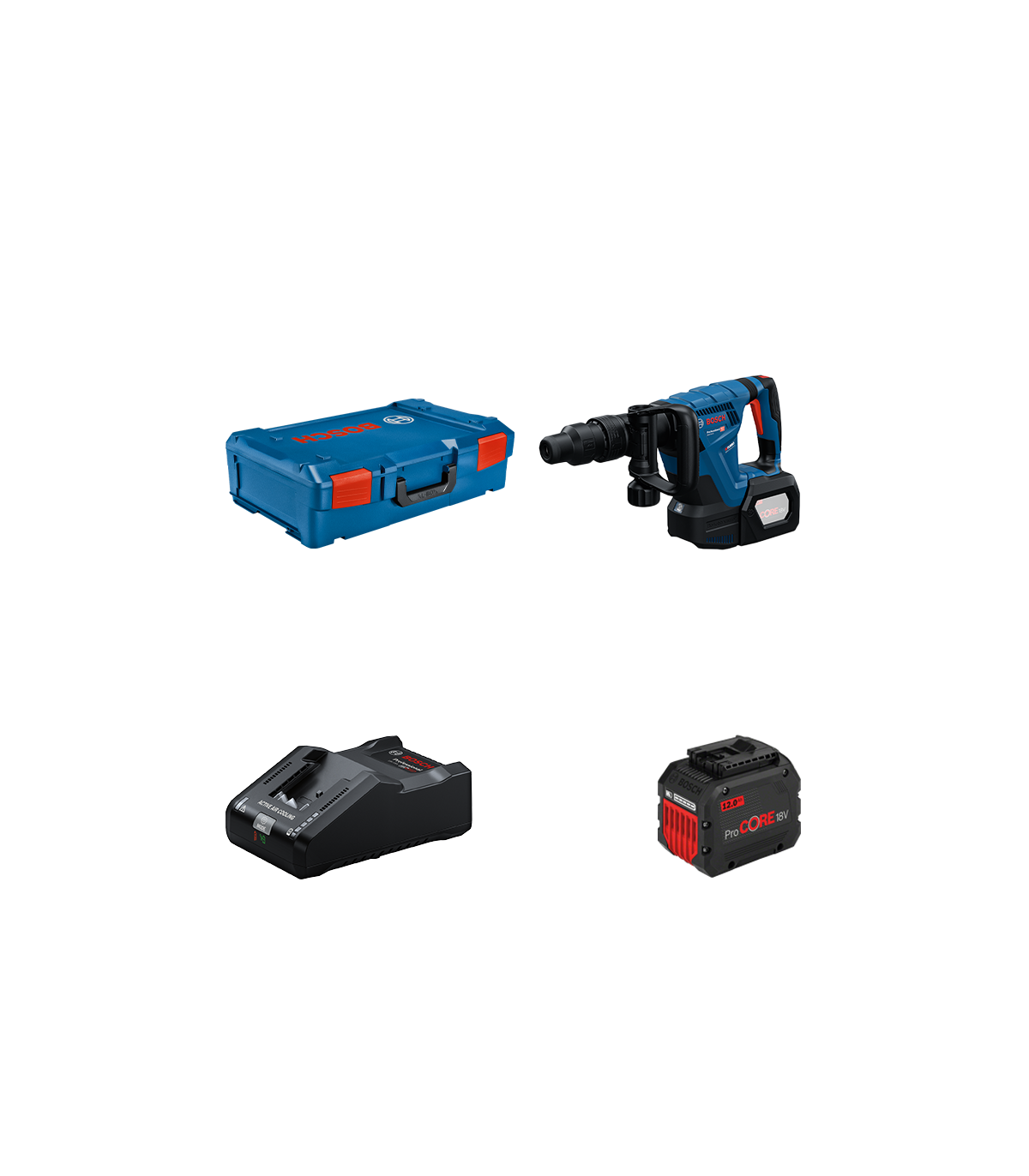 Perforateur SDS Max GSH 18V-5 + 1 batterie Procore 18V 12 Ah + 1 chargeur GAL 18V-160 BOSCH