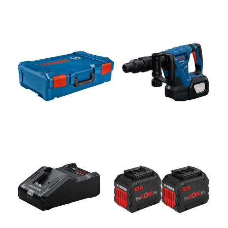 Perforateur SDS Max GSH 18V-5 + 2 batteries Procore 18V 12 Ah + 1 chargeur GAL 18V-160 BOSCH