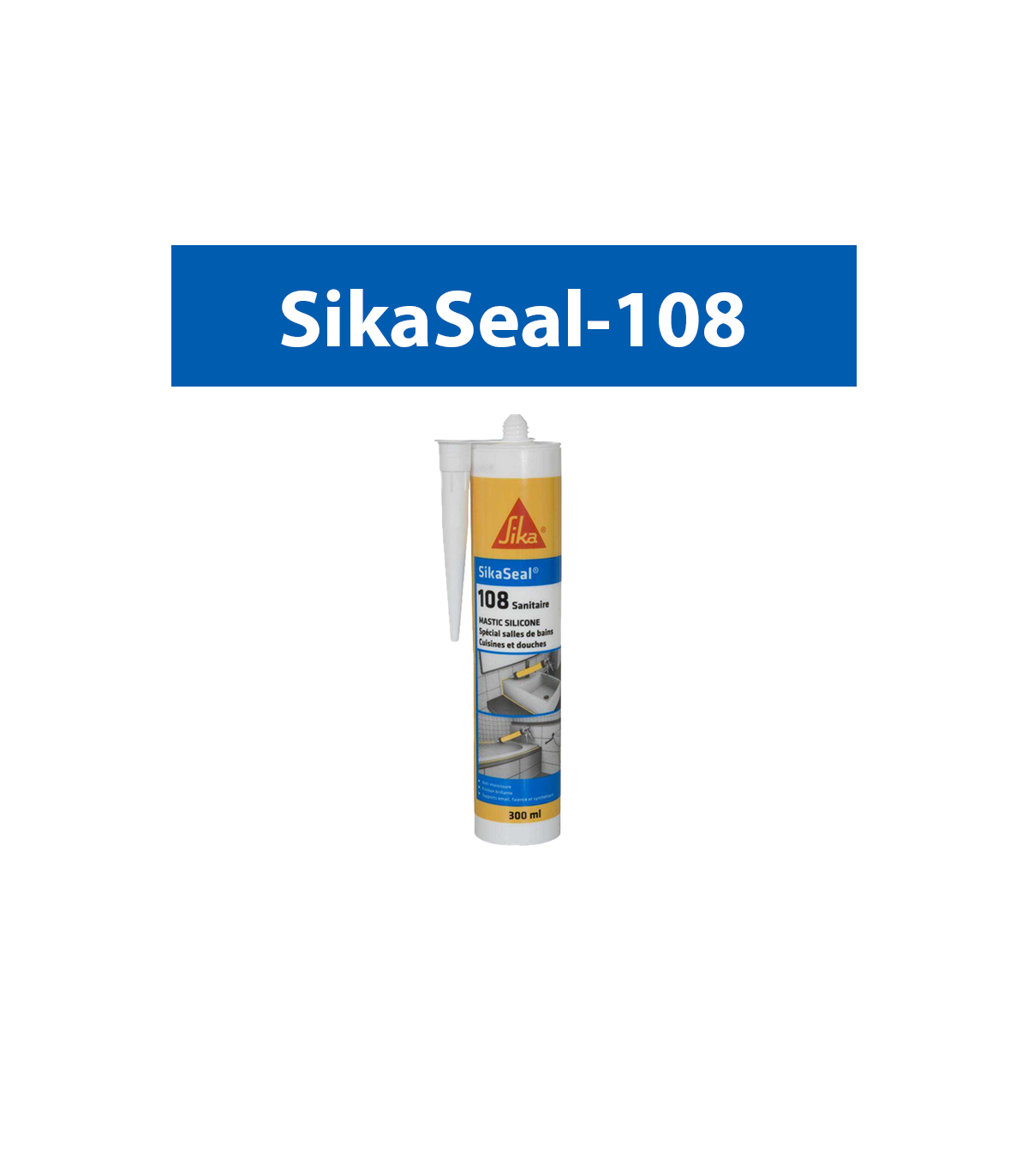 Mastic silicone sanitaire Sikaseal-108 transparent 300ml SIKA
