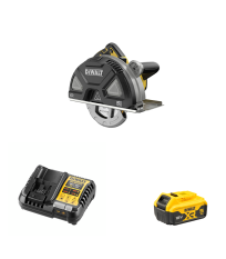 Scie circulaire 18V Ø184 mm DCS383N-XJ DEWALT + 1 batterie 18V 5 Ah + 1 chargeur DCB1104-QW