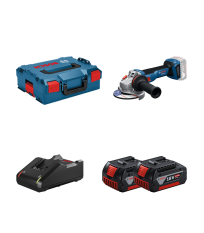 Meuleuse Ø125 mm GWS 18V-11 + 2 batteries GBA 18V 4 Ah + Chargeur GAL 18V-40 BOSCH
