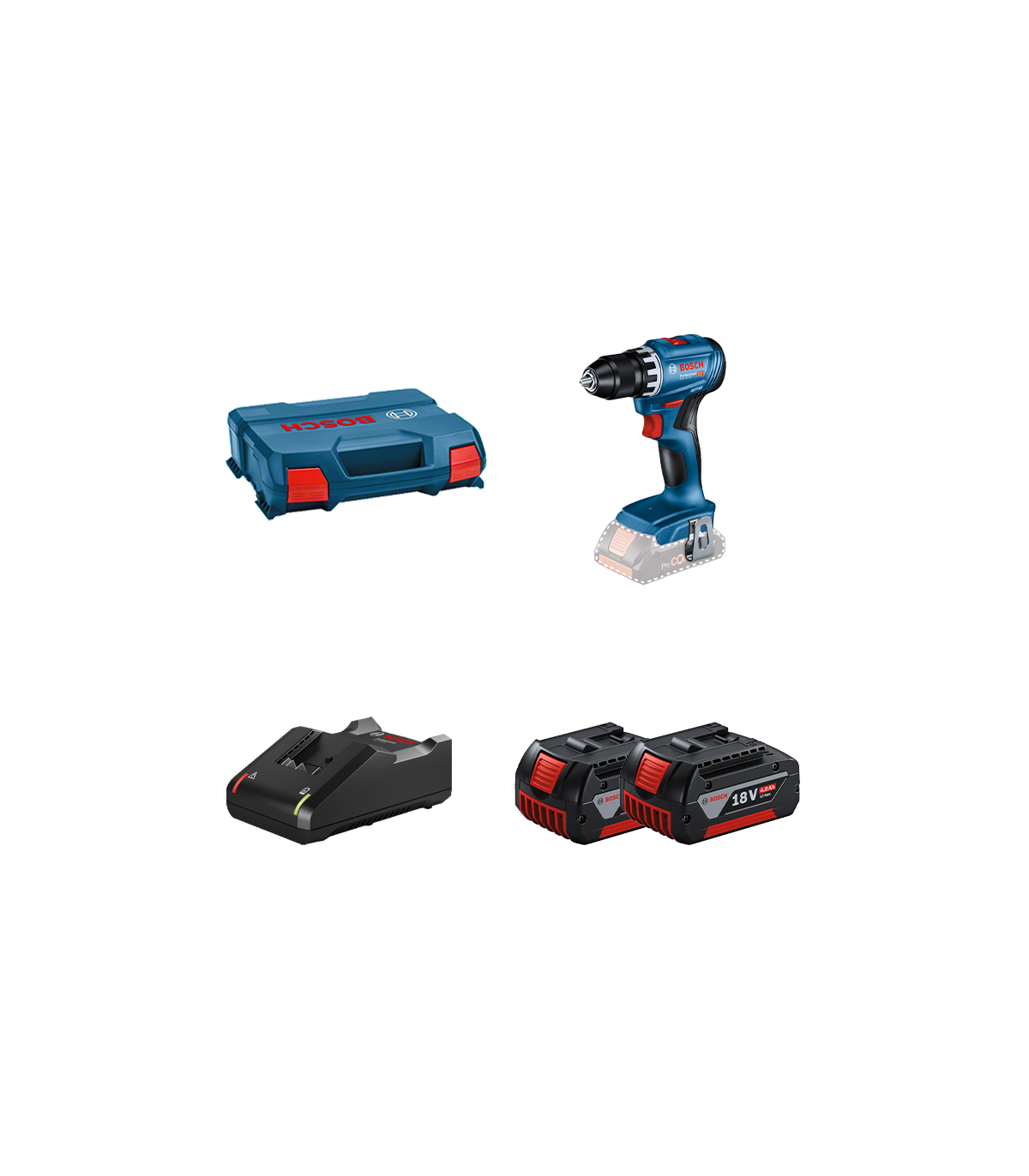 Perceuse-visseuse GSR 18V-45 + 2 batteries GBA 18V 4 Ah + 1 chargeur GAL 18V-40 BOSCH