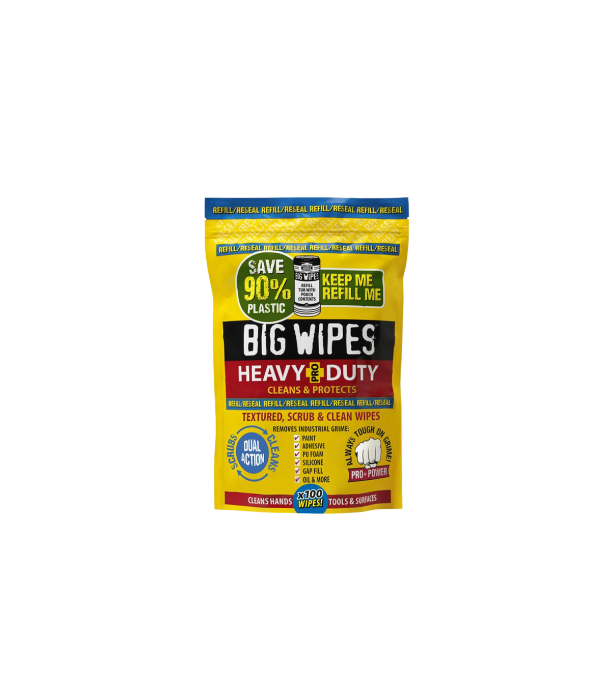 Recharge de 100 lingettes HEAVY DUTY BIG WIPES