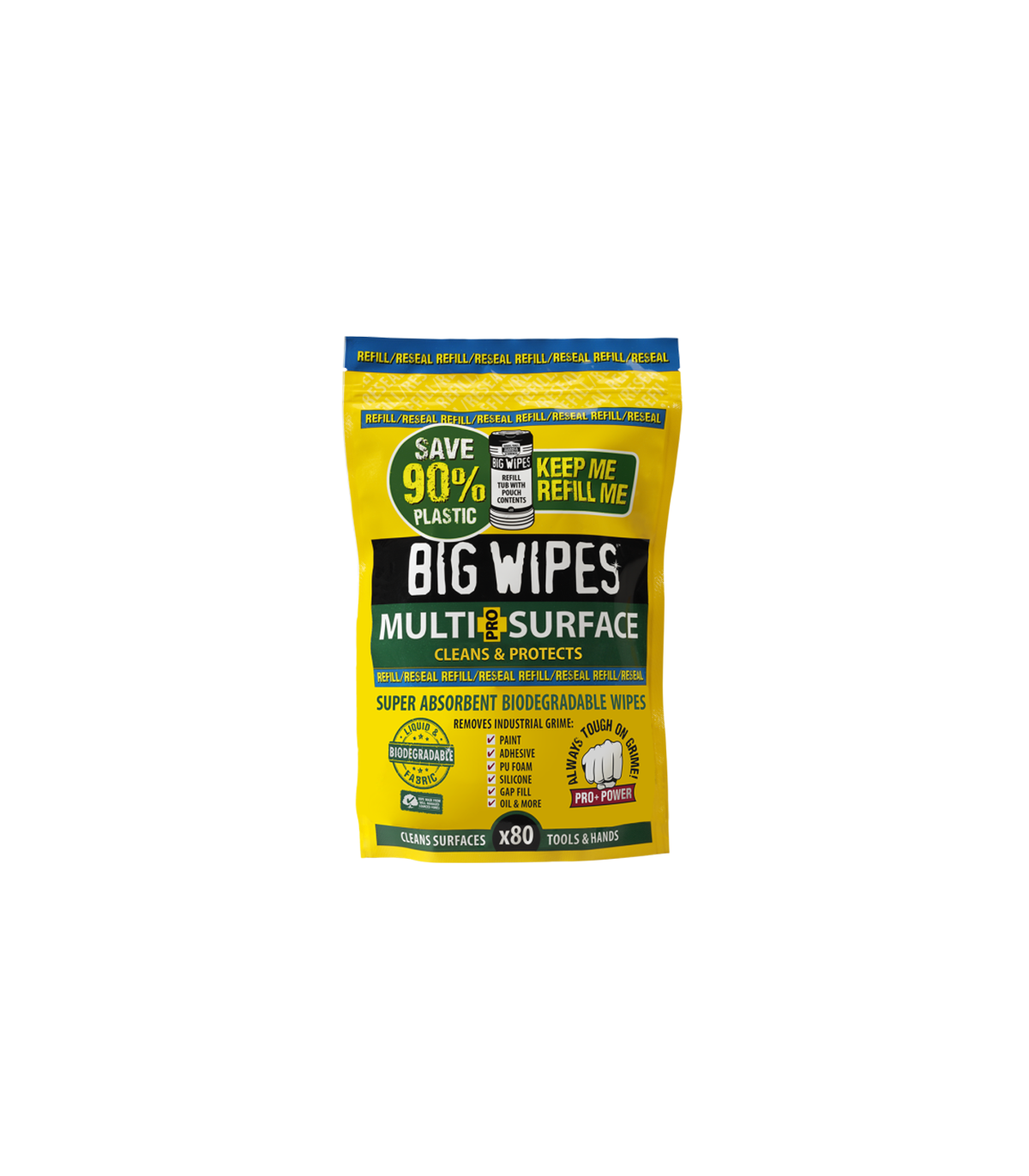 Recharge de 80 lingettes multi surfaces BIG WIPES