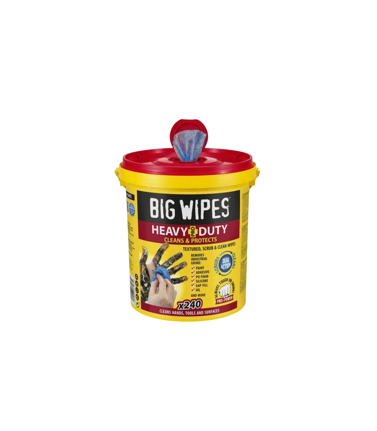 Seau de 240 lingettes HEAVY DUTY BIG WIPES