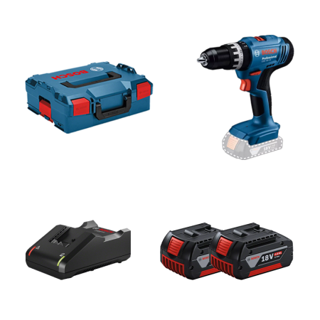 Perceuse-visseuse à percussion GSB 18V-25 BOSCH + 2 batterie GBA 18V 4 Ah + 1 chargeur GAL 18V-40 BOSCH