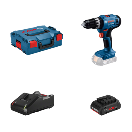 Perceuse-visseuse à percussion GSB 18V-25 BOSCH + 1 batterie Procore 18V 4 Ah + 1 chargeur GAL 18V-40 BOSCH