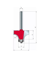 Fraise 8 mm pour arrondi convexe Ø 31.8 / h 17.5 FREUD
