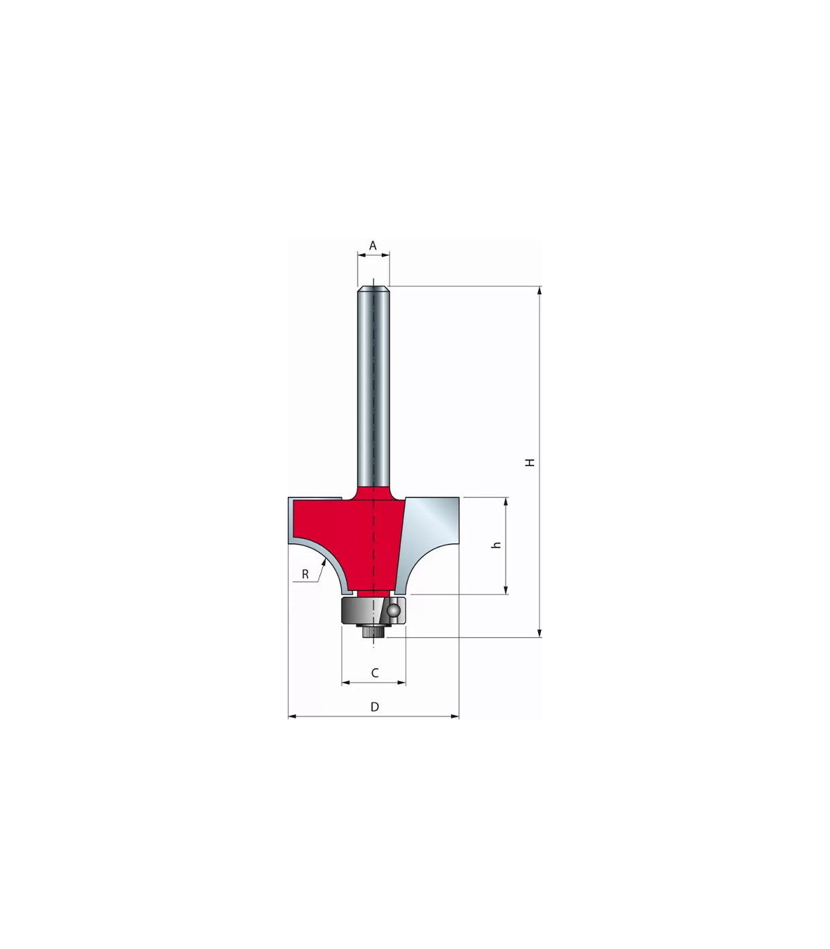 Fraise 8 mm pour arrondi convexe Ø 31.8 / h 17.5 FREUD