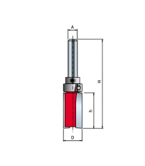 Fraise 8 mm à ébarber avec roulement supérieur Ø 22 / h 20 FREUD