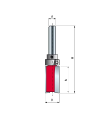 Fraise 8 mm à ébarber avec roulement supérieur Ø 16 / h 20 FREUD