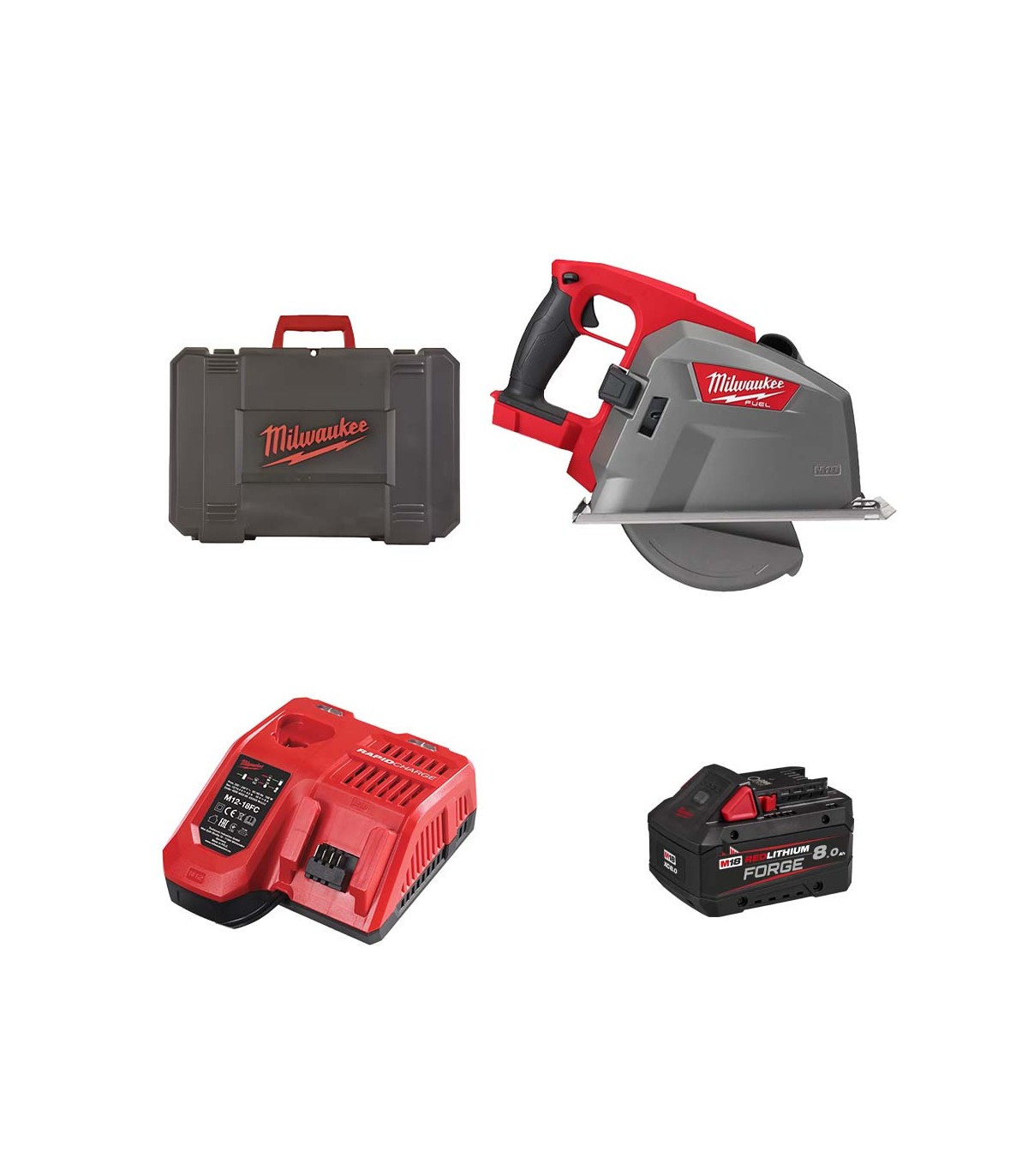 Scie circulaire Ø203 mm 18V M18 FMCS66-0C +1 batterie FB 8 Ah + M12-18 FC MILWAUKEE