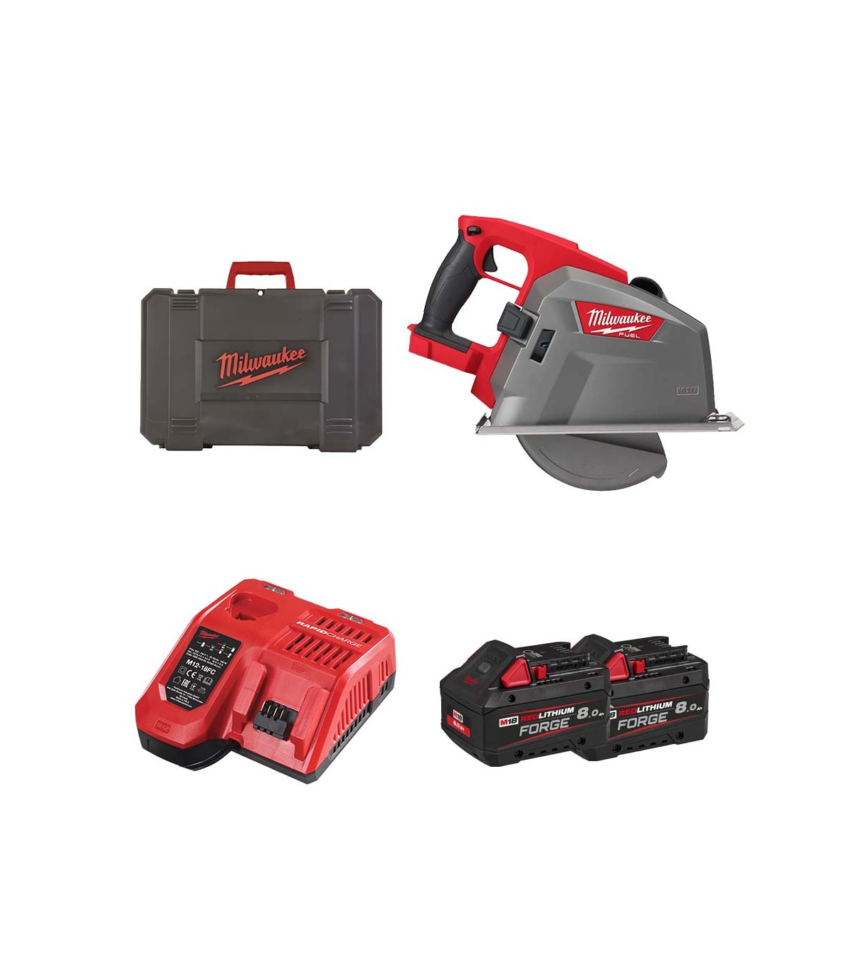 Scie circulaire Ø203 mm 18V M18 FMCS66-0C +2 batteries FB 8 Ah + 1 chargeur M12-18 FC MILWAUKEE