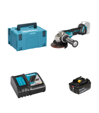 Meuleuse Ø125mm 18V DGA508ZJ + 1 batterie BL1850B 18V 5 Ah + 1 chargeur rapide DC18RC MAKITA