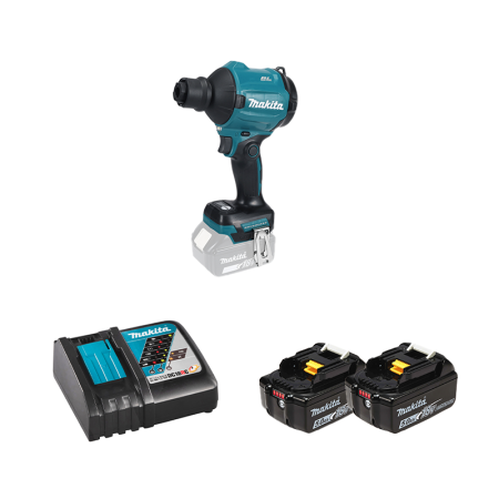 Souffleur à poussière 18V DAS180Z + 2 batteries BL1850B 18V 5 Ah + 1 chargeur rapide DC18RC MAKITA