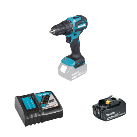 Perceuse-visseuse à percussion 18V DHP490Z + 1 batterie BL1830B 18V 3 Ah + chargeur rapide DC18RC MAKITA