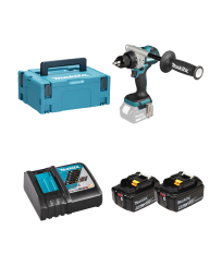 Perceuse-visseuse 18V DDF492ZJ + 2 batteries BL1850B 18V 5 Ah + chargeur rapide DC18RC MAKITA