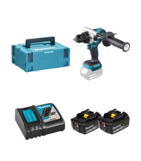 Perceuse-visseuse à percussion 18V DHP492ZJ + 2 batteries BL1850B 18V 5 Ah + chargeur rapide DC18RC MAKITA