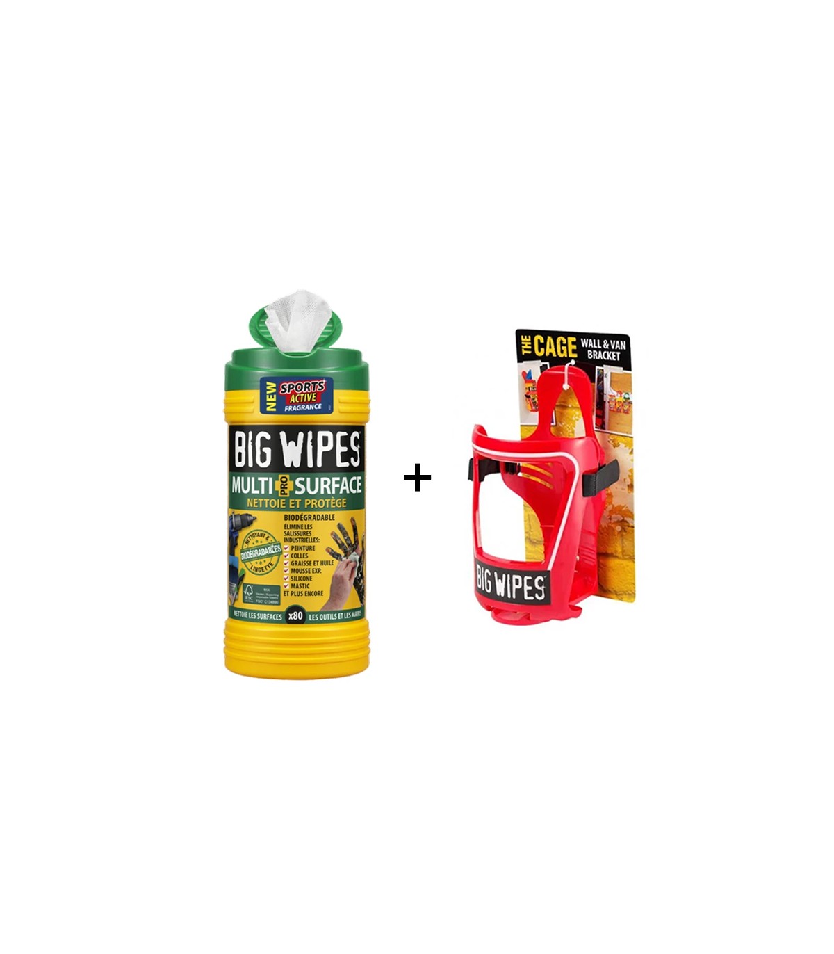 Boite de 80 lingettes multi surfaces + support BIG WIPES