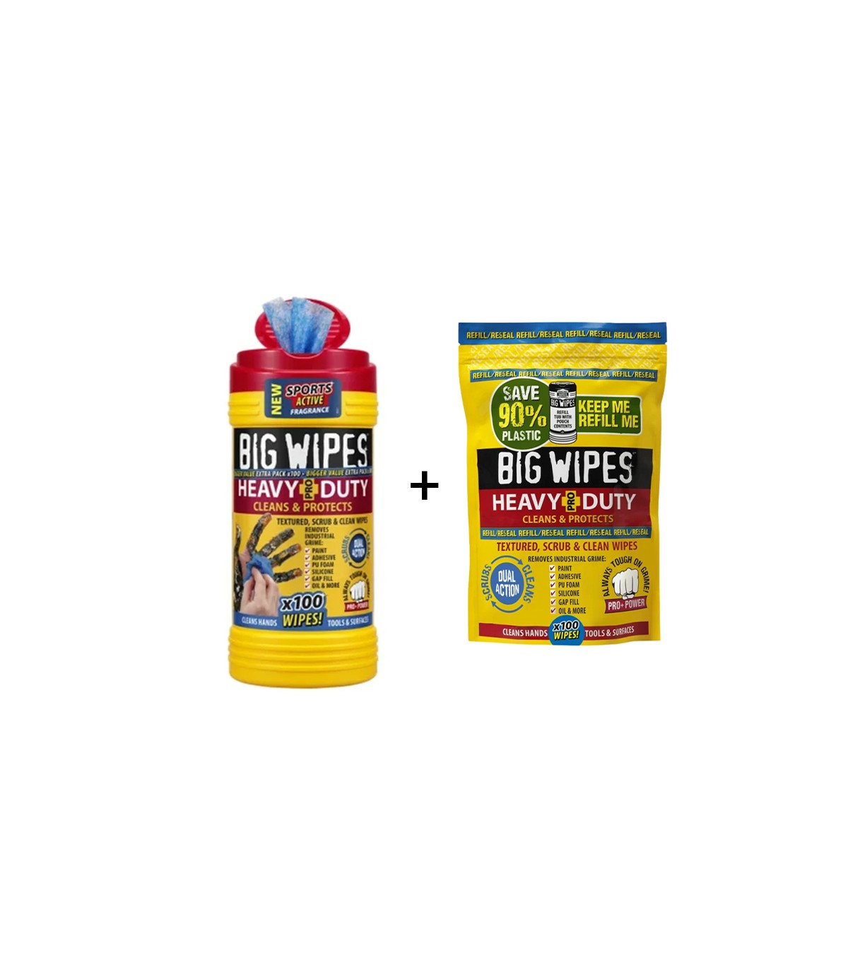 Boite de 100 lingettes HEAVY DUTY + recharge de 100 lingettes BIG WIPES